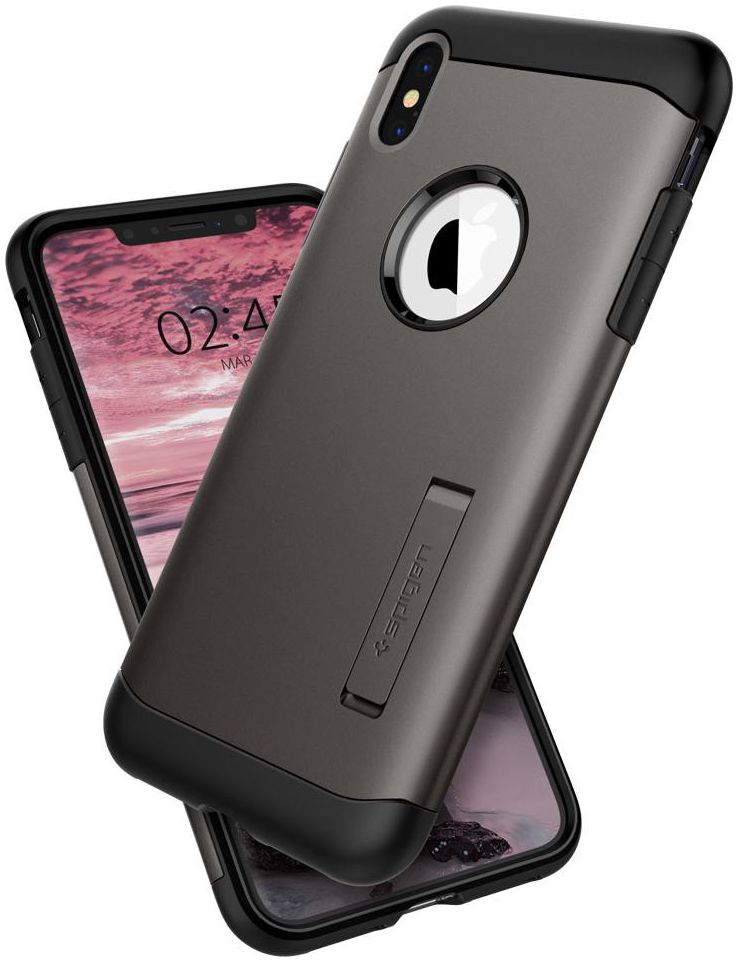 Spigen Slim Armor Hoesje Apple iPhone XS Max Gunmetal afbeelding 2