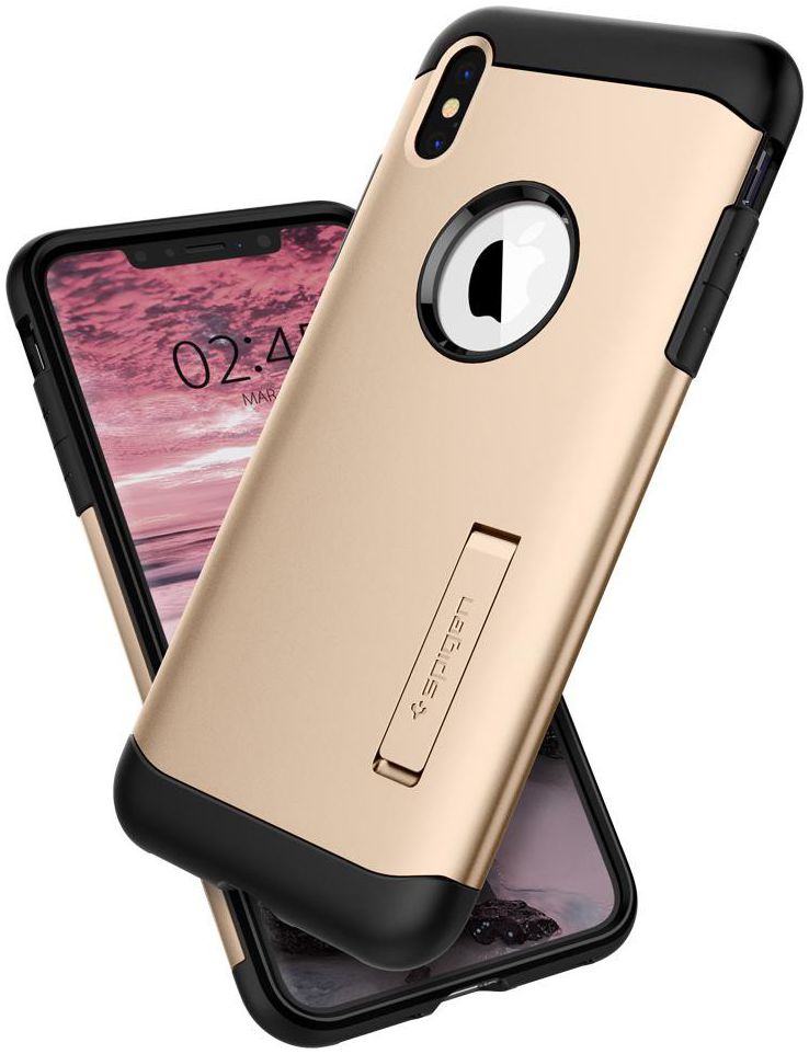 Spigen Slim Armor Hoesje Apple iPhone XS Max Champagne Gold afbeelding 2