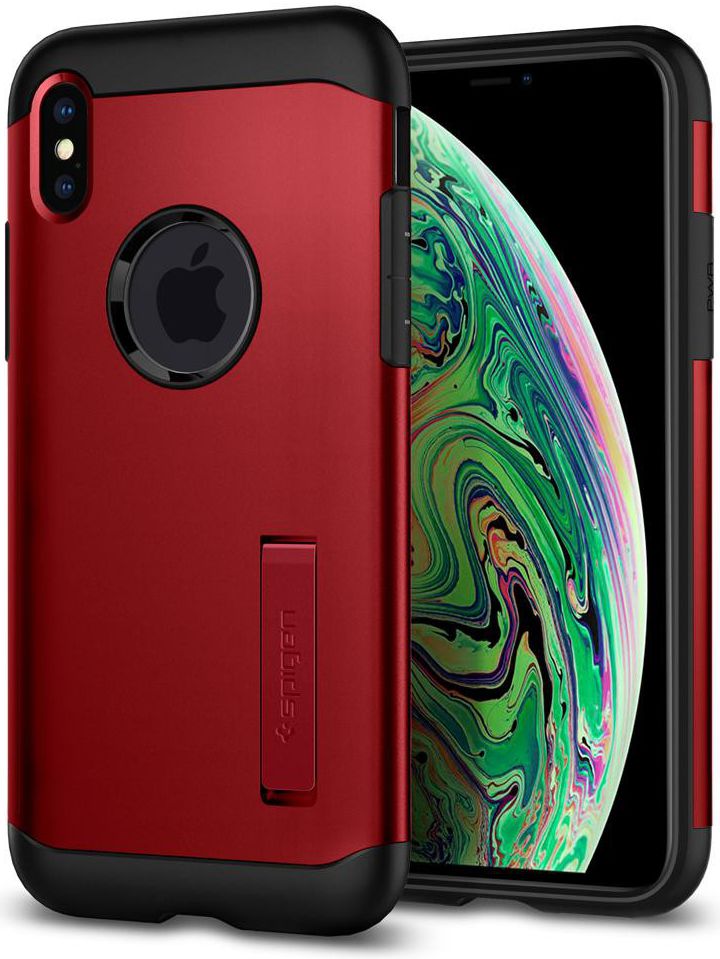 Spigen Slim Armor Hoesje Apple iPhone XS Max Merlot Red afbeelding 1