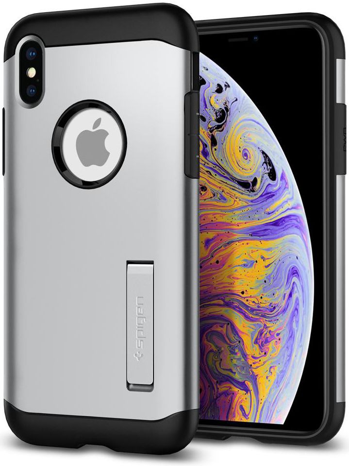 Spigen Slim Armor Hoesje Apple iPhone XS Max Satin Silver afbeelding 1