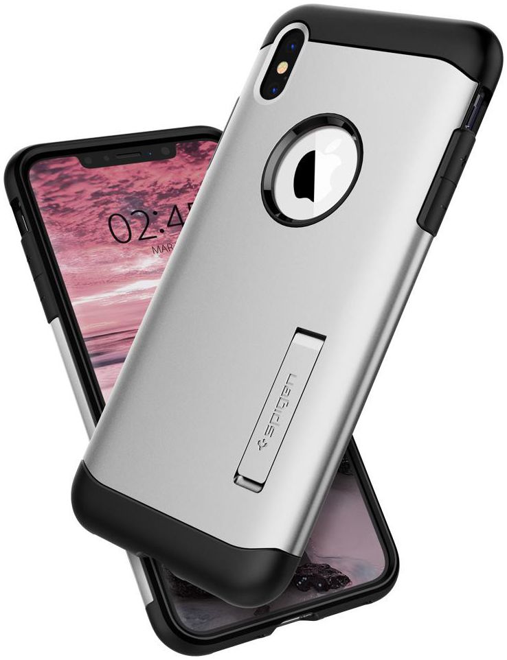 Spigen Slim Armor Hoesje Apple iPhone XS Max Satin Silver afbeelding 2
