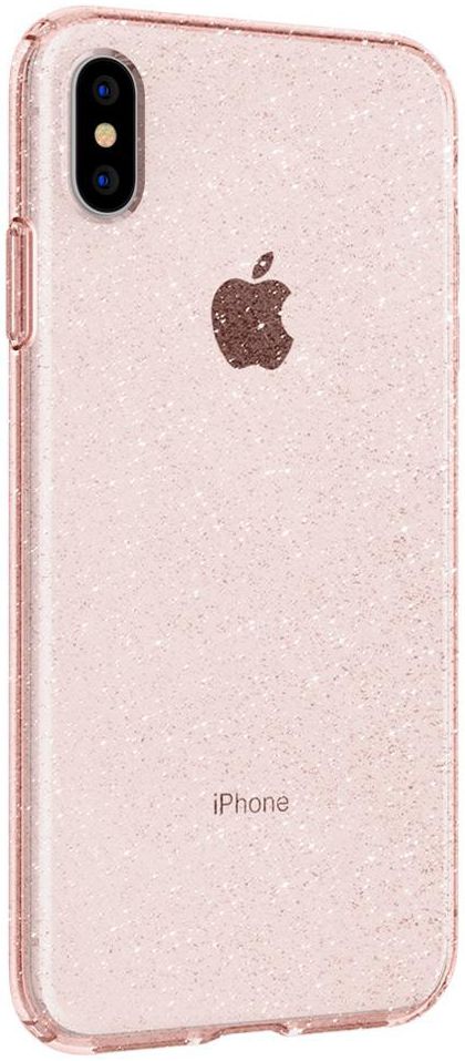 Spigen Liquid Crystal Apple iPhone XS Max Hoesje Glitter Rose Quartz afbeelding 4