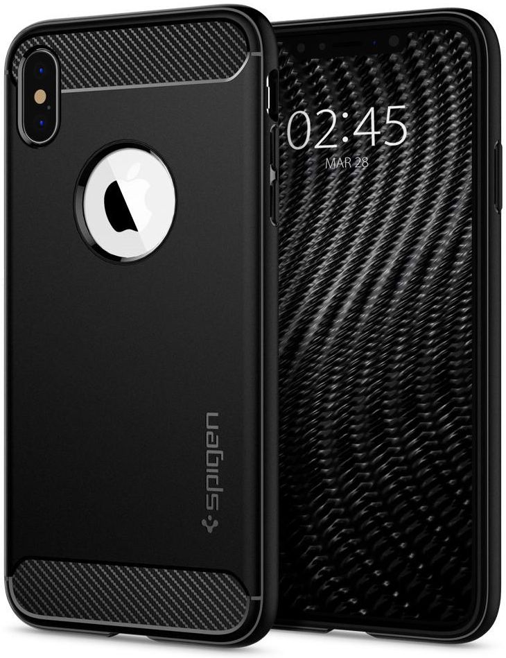 Spigen Rugged Armor Hoesje Apple iPhone XS Max Matte Black afbeelding 1