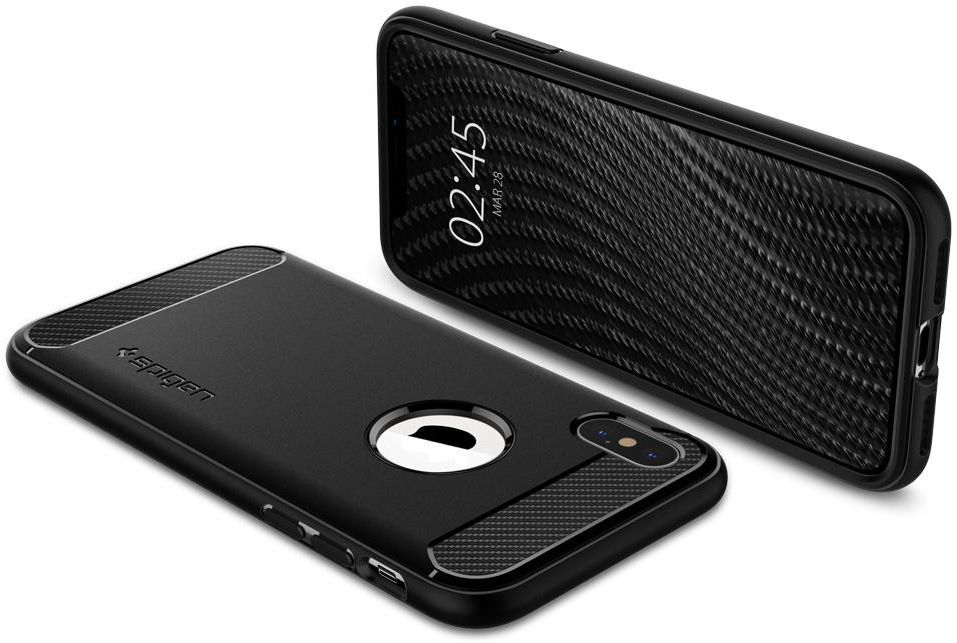 Spigen Rugged Armor Hoesje Apple iPhone XS Max Matte Black afbeelding 2