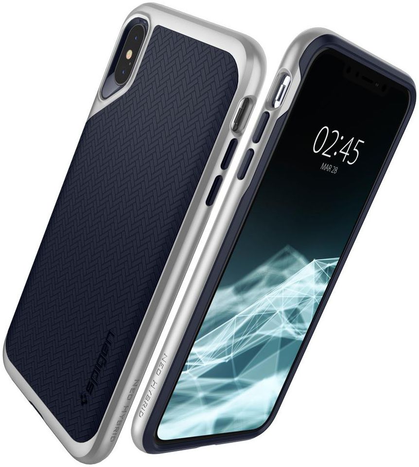 Spigen Neo Hybrid Hoesje Apple iPhone XS Max Satin Silver afbeelding 2