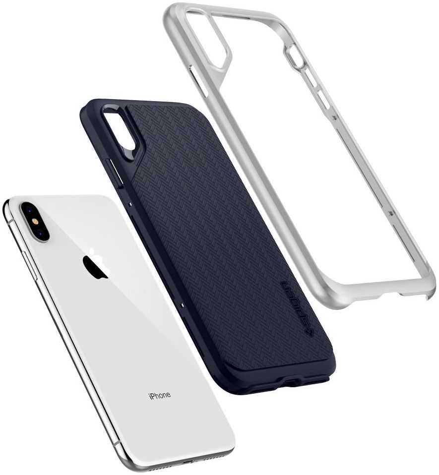 Spigen Neo Hybrid Hoesje Apple iPhone XS Max Satin Silver afbeelding 3
