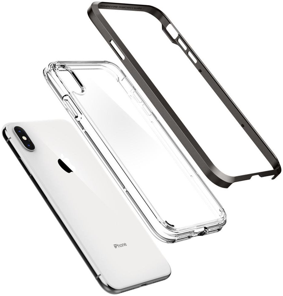Spigen Neo Hybrid Crystal Hoesje iPhone XS Max Crystal Gunmetal afbeelding 2
