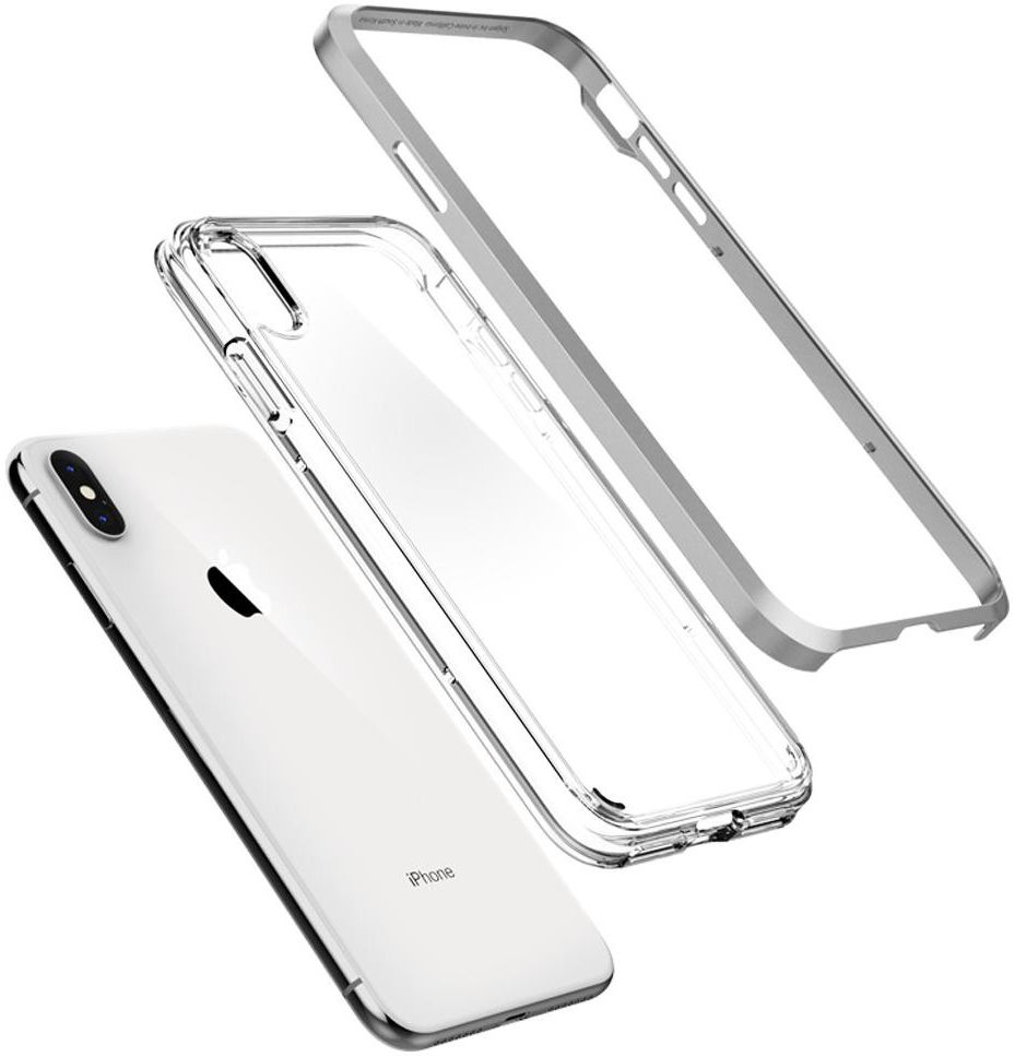 Spigen Neo Hybrid Crystal Hoesje iPhone XS Max Crystal Satin Silver afbeelding 2