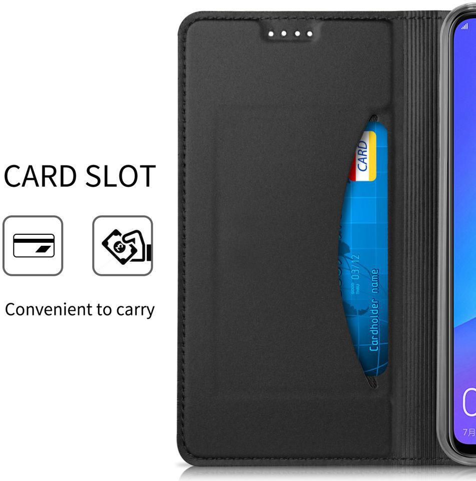 Huawei P Smart Plus Luxe Portemonnee Hoesje Zwart afbeelding 2