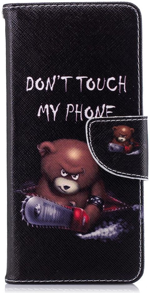 Nokia 5.1 Portemonnee Hoesje met Don't Touch My Phone Print afbeelding 1
