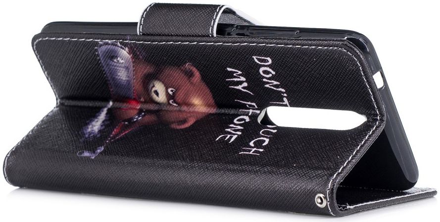 Nokia 5.1 Portemonnee Hoesje met Don't Touch My Phone Print afbeelding 3