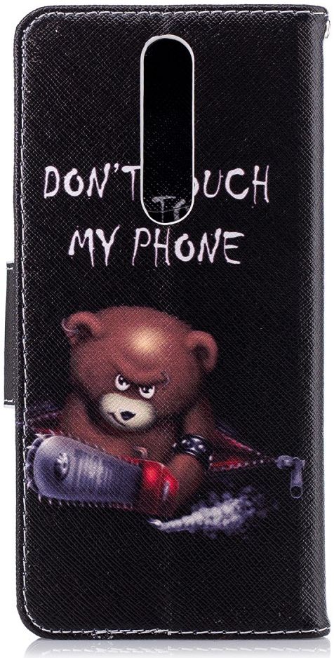Nokia 5.1 Portemonnee Hoesje met Don't Touch My Phone Print afbeelding 4