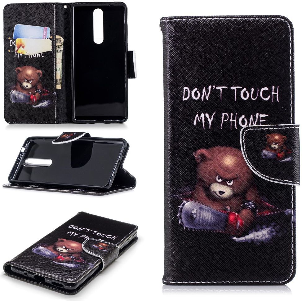 Nokia 5.1 Portemonnee Hoesje met Don't Touch My Phone Print afbeelding 8