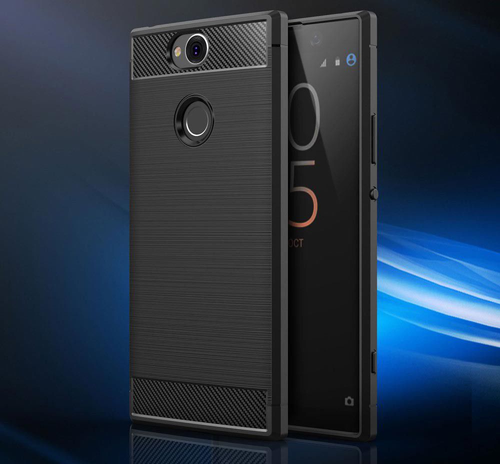Sony Xperia XA2 Plus Geborsteld TPU Hoesje Zwart afbeelding 5