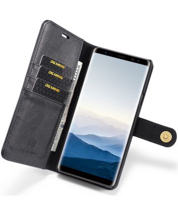 Samsung Galaxy Note 9 Echt Leren 2-in-1 Portemonnee Hoesje Zwart Hoesjes