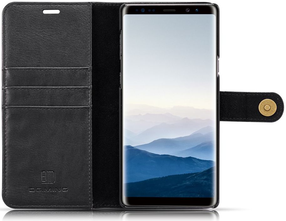 Samsung Galaxy Note 9 Echt Leren 2-in-1 Portemonnee Hoesje Zwart afbeelding 4