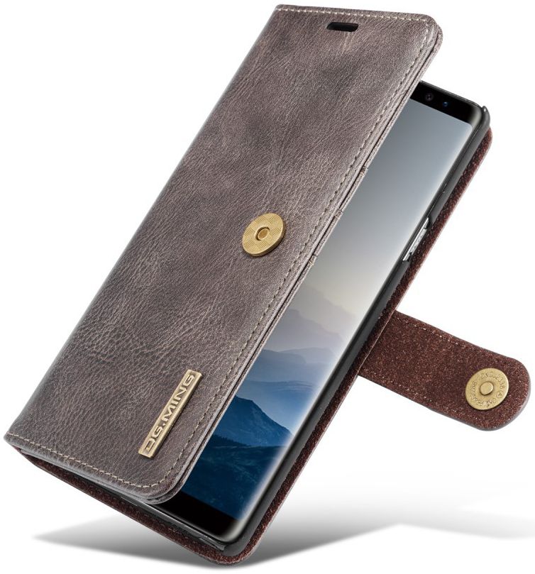Samsung Galaxy Note 9 Echt Leren 2-in-1 Portemonnee Hoesje Grijs afbeelding 15
