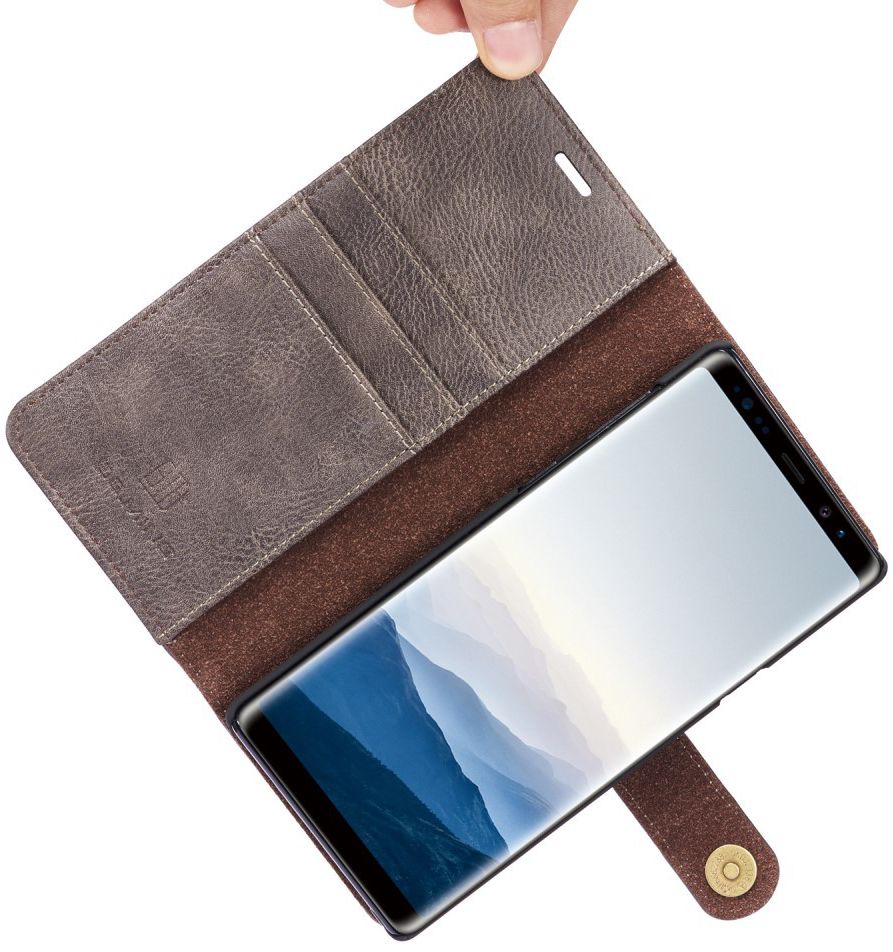 Samsung Galaxy Note 9 Echt Leren 2-in-1 Portemonnee Hoesje Grijs afbeelding 16