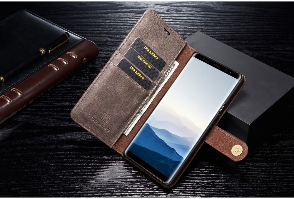 Samsung Galaxy Note 9 Echt Leren 2-in-1 Portemonnee Hoesje Grijs afbeelding 20