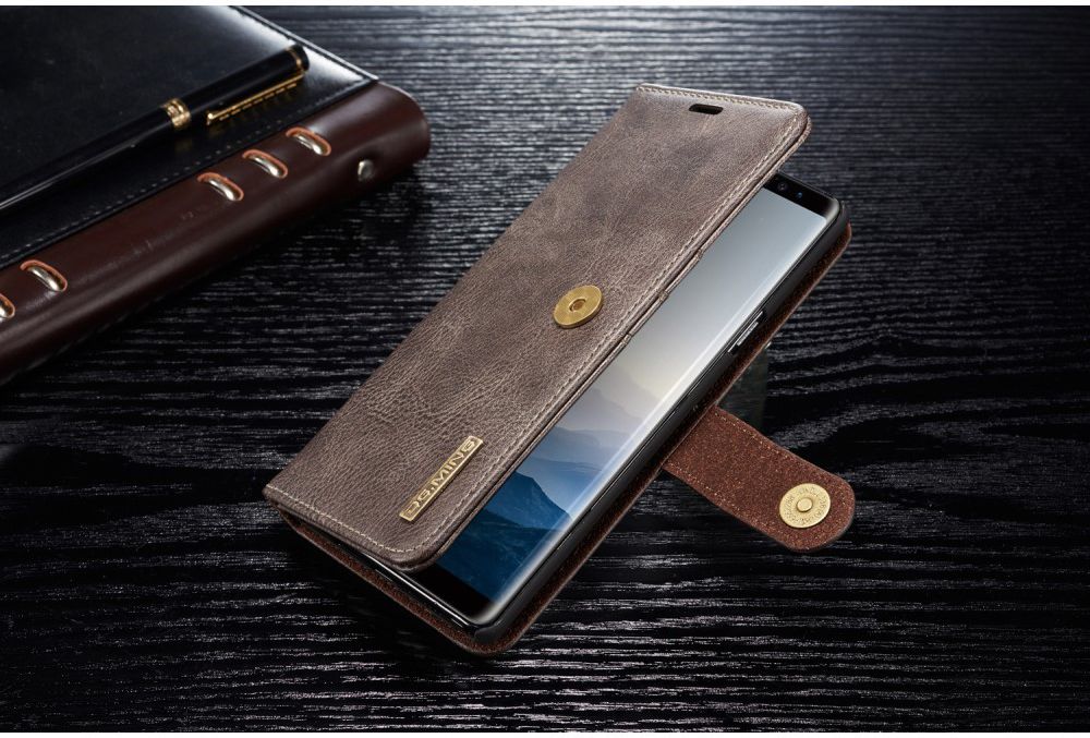 Samsung Galaxy Note 9 Echt Leren 2-in-1 Portemonnee Hoesje Grijs afbeelding 21