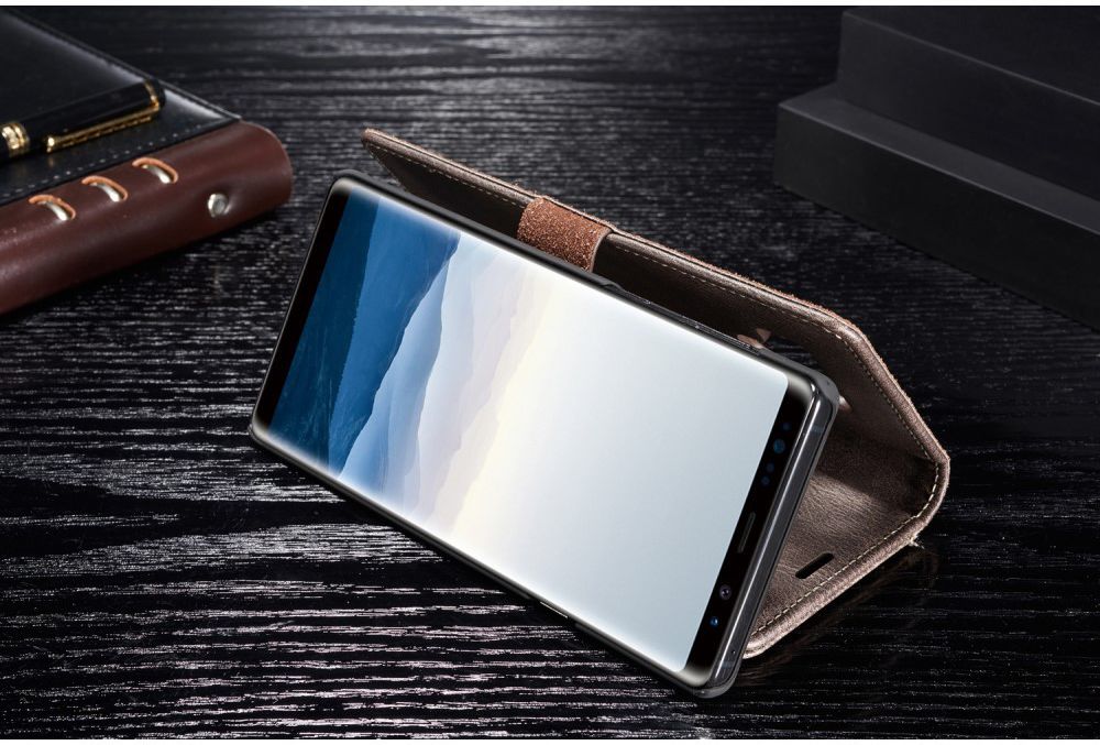 Samsung Galaxy Note 9 Echt Leren 2-in-1 Portemonnee Hoesje Grijs afbeelding 22