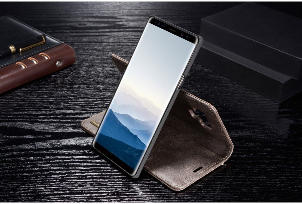 Samsung Galaxy Note 9 Echt Leren 2-in-1 Portemonnee Hoesje Grijs afbeelding 23