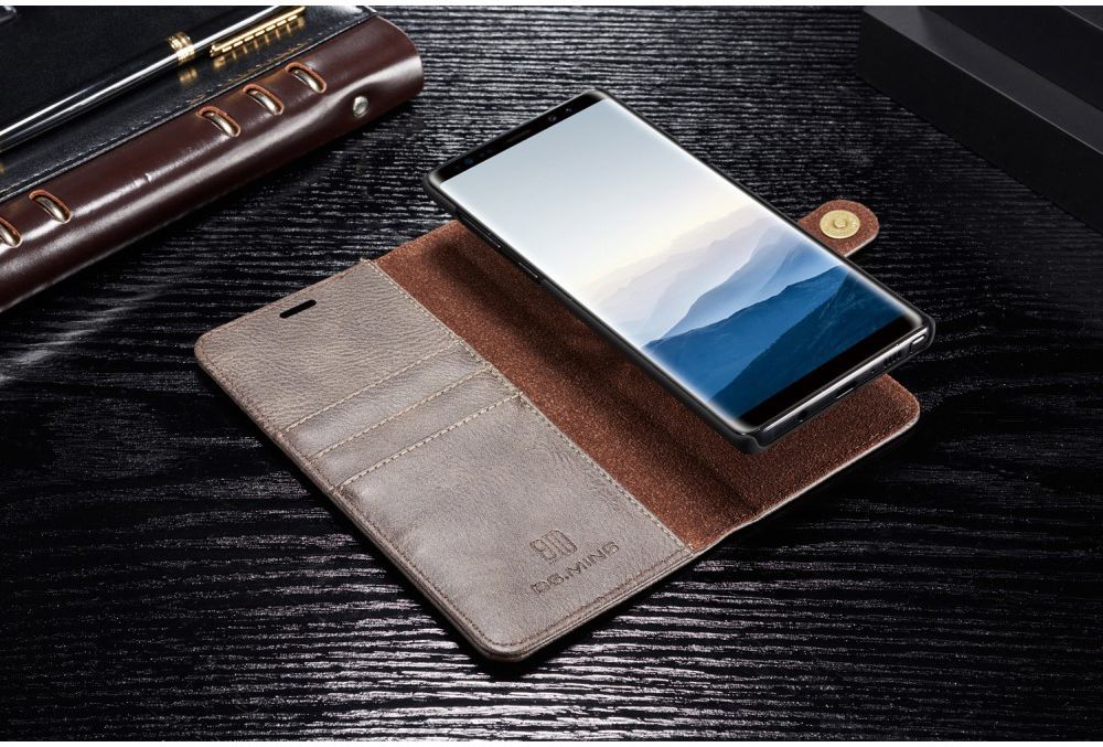 Samsung Galaxy Note 9 Echt Leren 2-in-1 Portemonnee Hoesje Grijs afbeelding 24