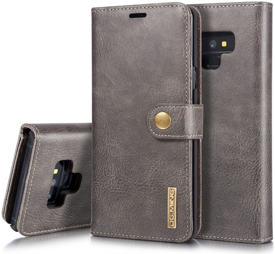 Samsung Galaxy Note 9 Echt Leren 2-in-1 Portemonnee Hoesje Grijs afbeelding 3