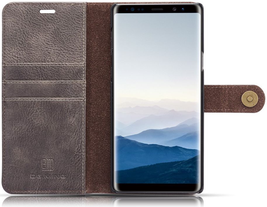 Samsung Galaxy Note 9 Echt Leren 2-in-1 Portemonnee Hoesje Grijs afbeelding 4