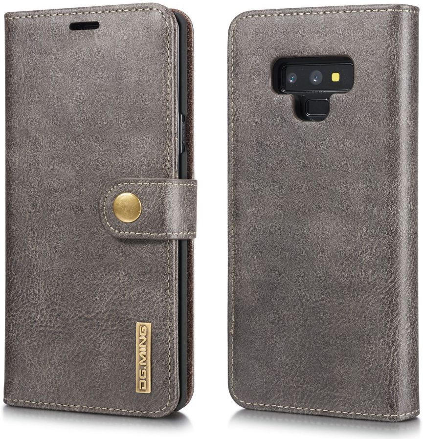 Samsung Galaxy Note 9 Echt Leren 2-in-1 Portemonnee Hoesje Grijs afbeelding 5