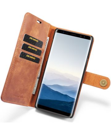 Samsung Galaxy Note 9 Echt Leren 2-in-1 Portemonnee Hoesje Bruin Hoesjes