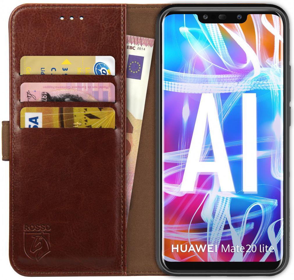 Rosso Element Huawei Mate 20 Lite Hoesje Book Cover Bruin afbeelding 1