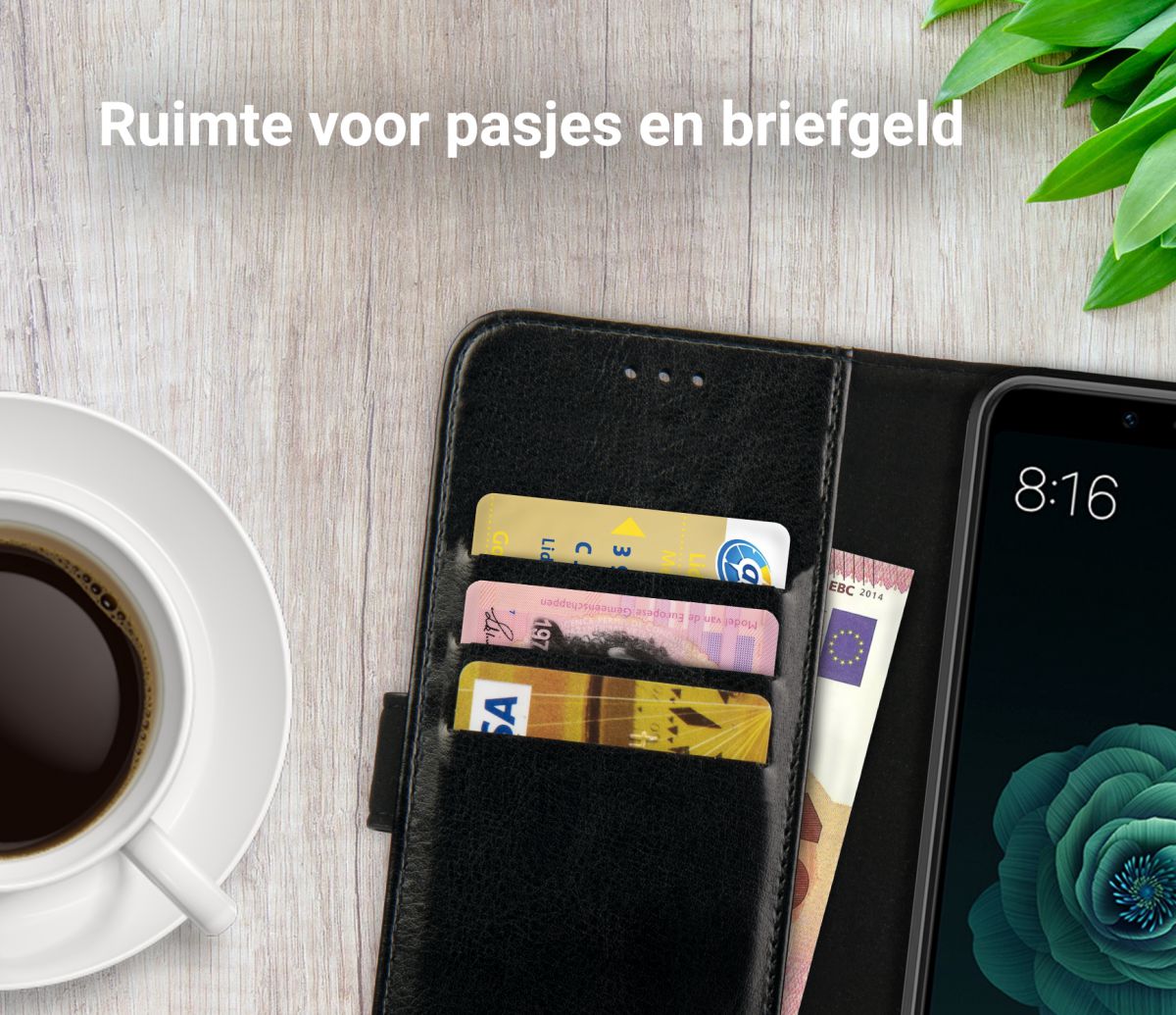 Rosso Element Xiaomi Mi A2 Hoesje Book Cover Zwart afbeelding 8