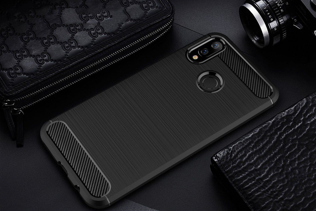 Huawei P Smart Plus Geborsteld TPU Hoesje Zwart afbeelding 11