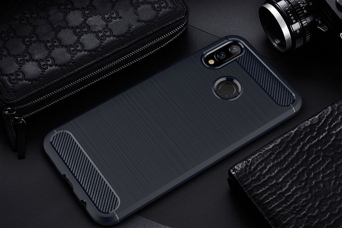 Huawei P Smart Plus Geborsteld TPU Hoesje Blauw afbeelding 2