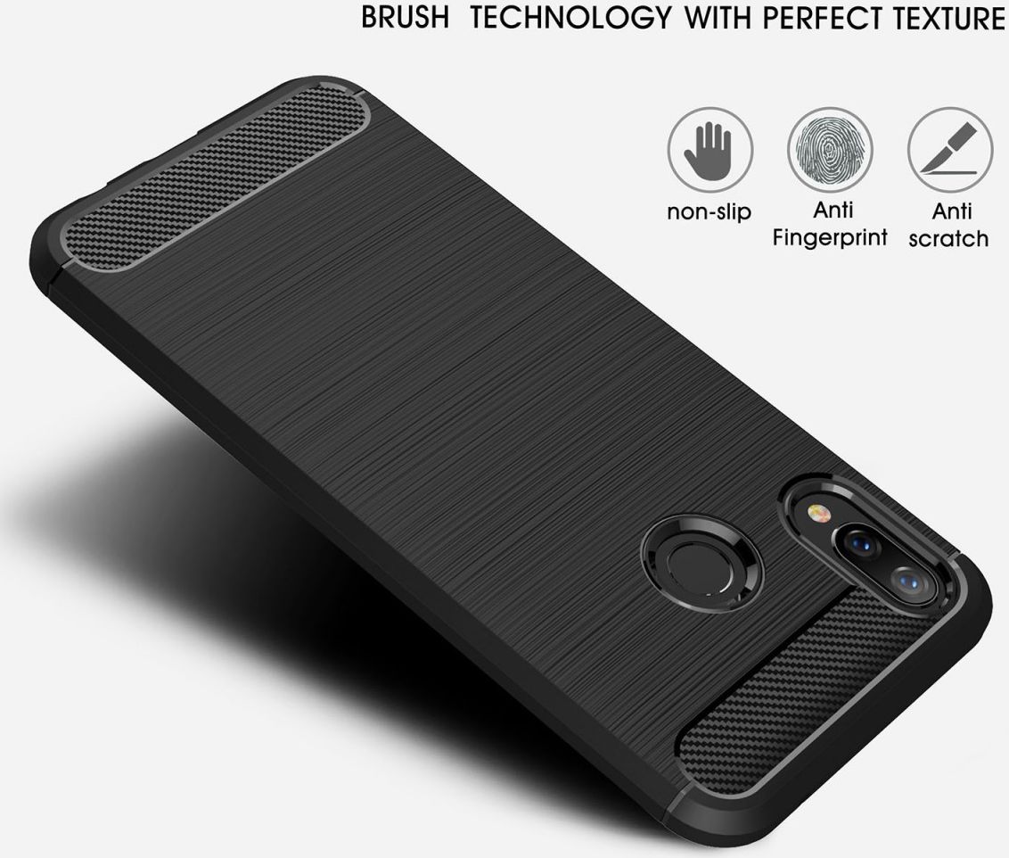 Huawei P Smart Plus Geborsteld TPU Hoesje Blauw afbeelding 7