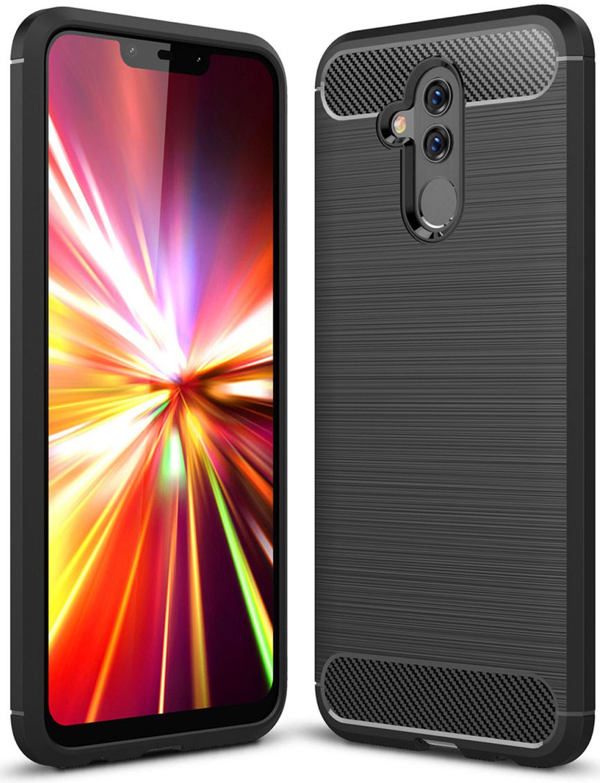 Huawei Mate 20 Lite Geborsteld TPU Hoesje Zwart afbeelding 1