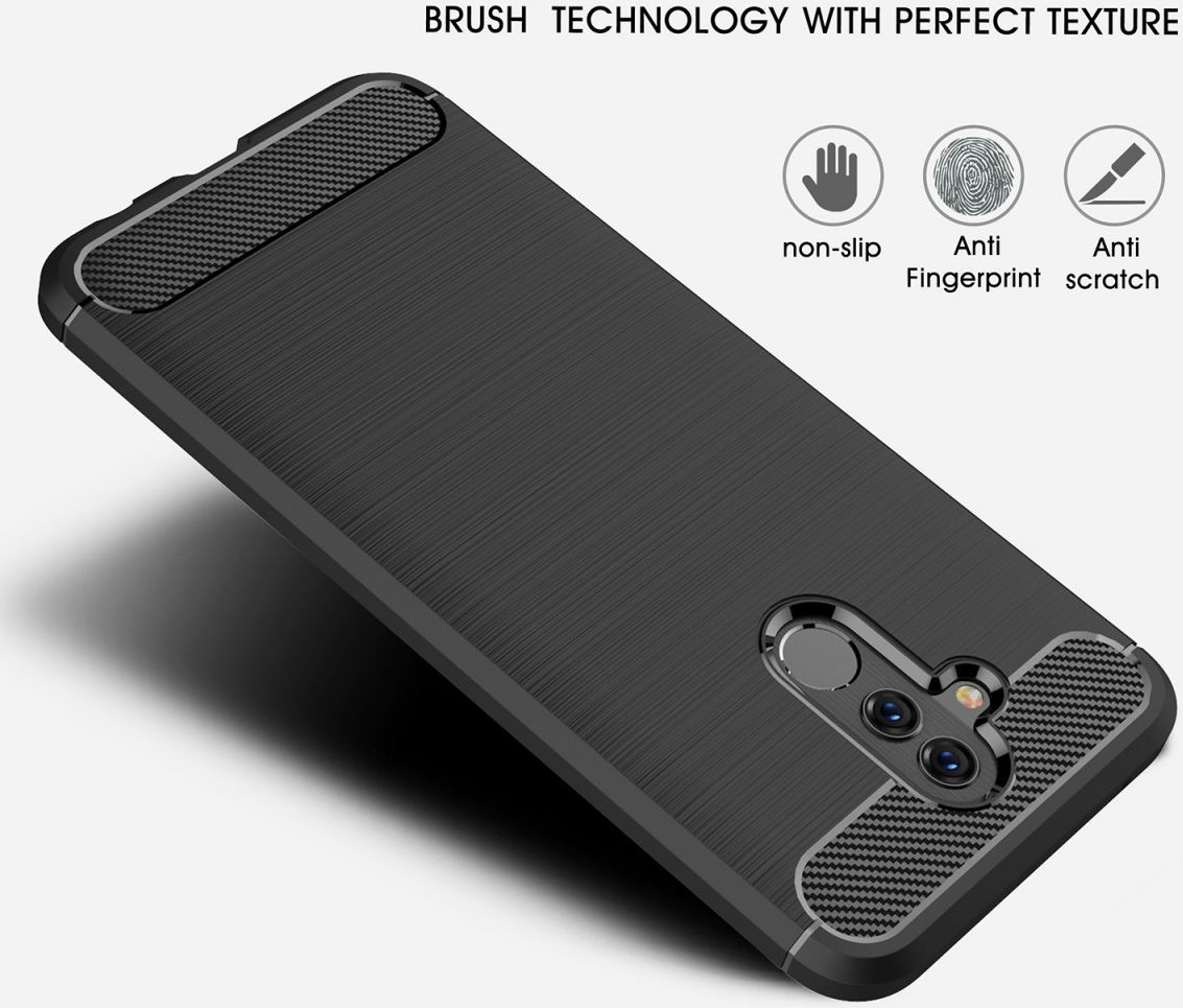 Huawei Mate 20 Lite Geborsteld TPU Hoesje Zwart afbeelding 4