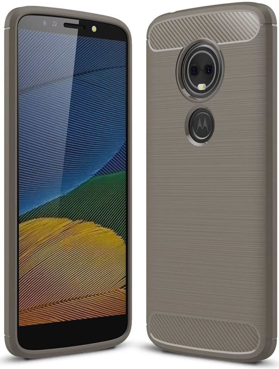 Motorola Moto G6 Play Geborsteld TPU Hoesje Grijs afbeelding 1
