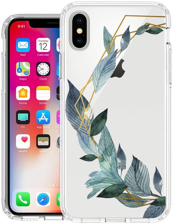 Apple iPhone X Transparante Print Back Cover Hoesje Bloem afbeelding 6