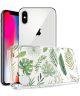 Apple iPhone X Transparante Print Back Cover Hoesje Botanic