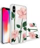 Apple iPhone X Transparante Print Back Cover Hoesje Floral