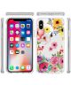 Apple iPhone X Transparante Print Back Cover Hoesje Spring Flowers