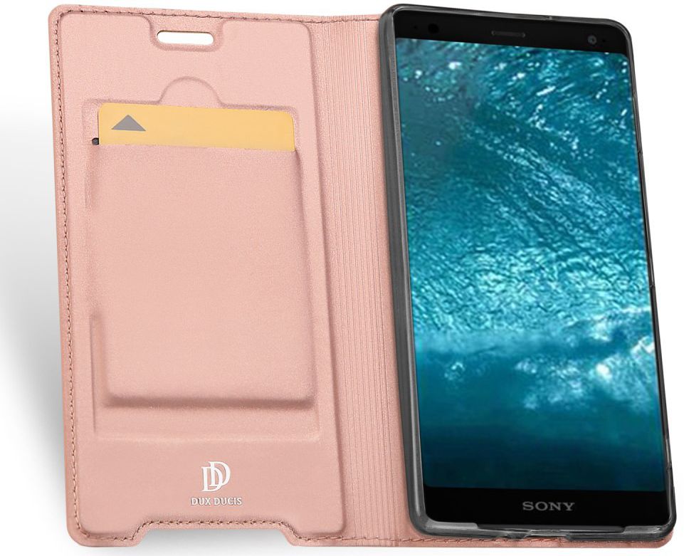 Dux Ducis Skin Pro Series Flip Hoesje Sony Xperia XZ3 Roze Goud afbeelding 2