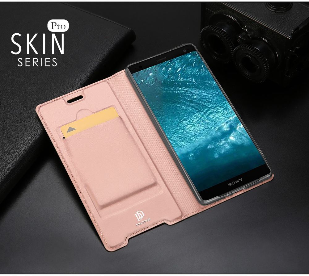 Dux Ducis Skin Pro Series Flip Hoesje Sony Xperia XZ3 Roze Goud afbeelding 8