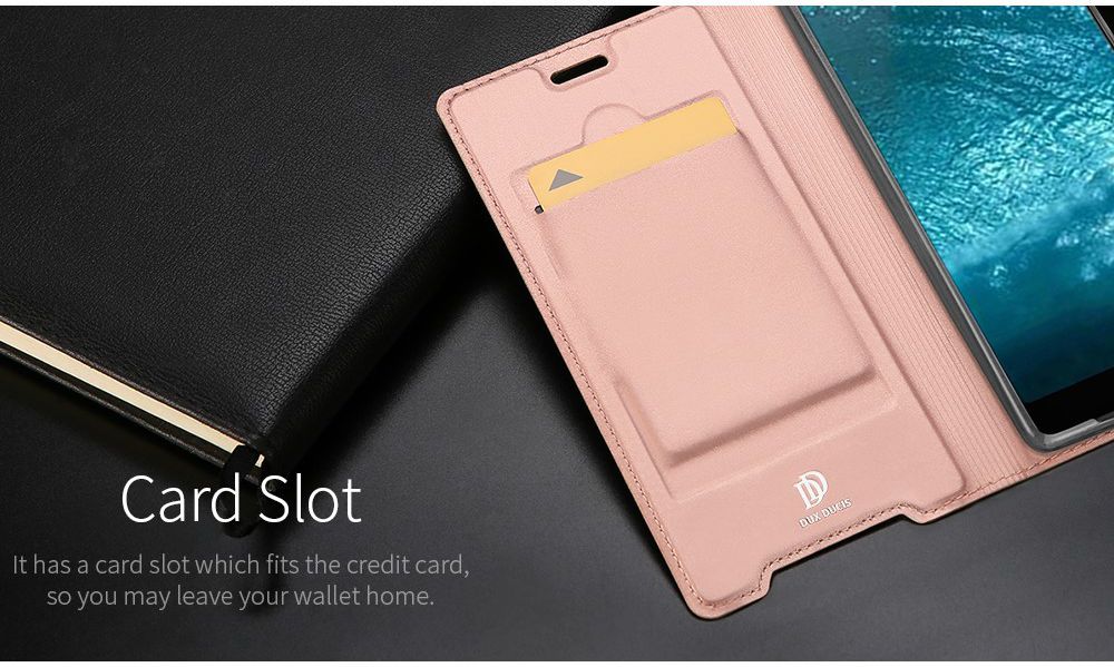 Dux Ducis Skin Pro Series Flip Hoesje Sony Xperia XZ3 Roze Goud afbeelding 9