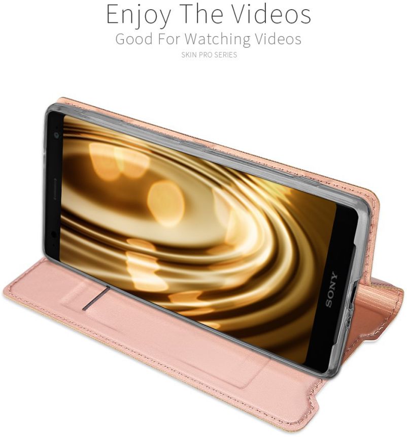 Dux Ducis Skin Pro Series Flip Hoesje Sony Xperia XZ3 Roze Goud afbeelding 10