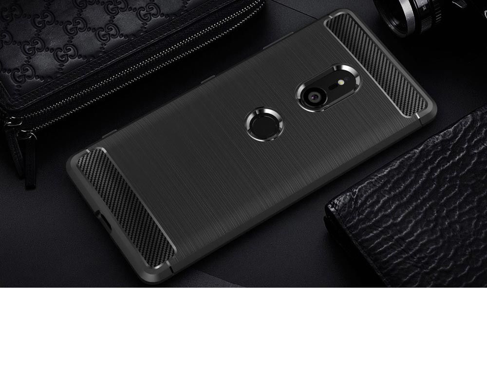 Sony Xperia XZ3 Geborsteld TPU Hoesje Zwart afbeelding 11