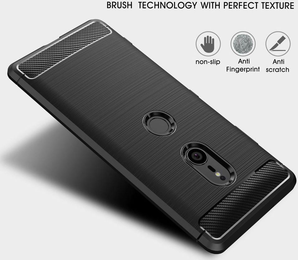 Sony Xperia XZ3 Geborsteld TPU Hoesje Zwart afbeelding 5