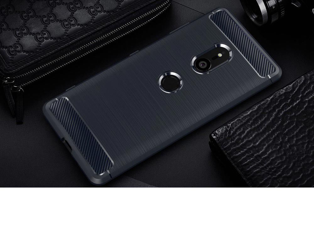 Sony Xperia XZ3 Geborsteld TPU Hoesje Blauw afbeelding 2